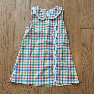 Primary School Plaid Dress, Yellow Stitchy Fish Dress